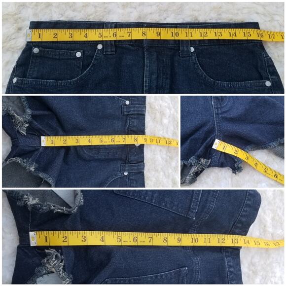 Cutoff Jean Shorts Venus Size 10 Dark Wash Stretch Denim Women's Shorts Casual - Picture 3 of 5
